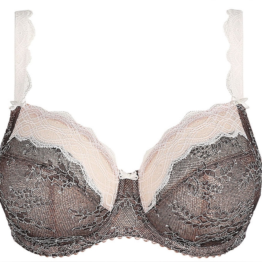 Prima Donna | Crystal Black Cream Lace Full Cup‎ Bra Sz 36F 016-2911